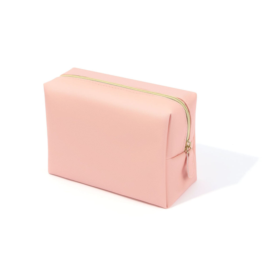 Trousse de Maquillage Minimaliste Portable Grande Capacité de Couleur Unie