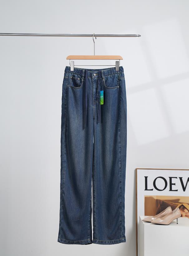 Jeans taille haute élastiqués pour femme