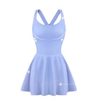 Jupe de tennis de sport de plein air, coupe ajustée, shorts anti-exposition, robe une pièce, dos en résille, tenue de sport fitness pour femmes