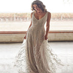 Robe Débardeur Décolleté en V Bronze