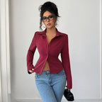 Chemisier cardigan à manches longues rayé mode femme