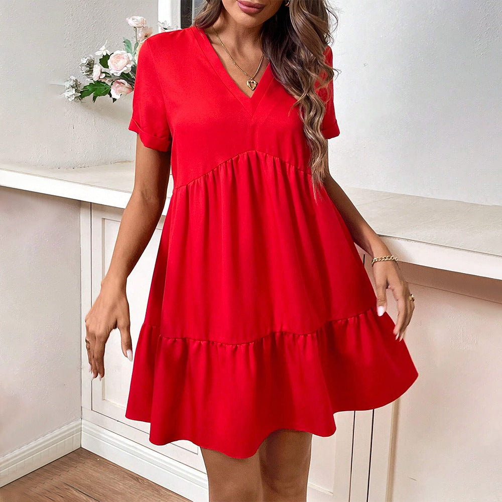 Robe de vacances à manches courtes pour femme