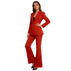 Ensemble tailleur pantalon rouge pour femme