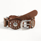 Ceintures vintage pour hommes et femmes avec jolie boucle métallique rivetée Accessoires de mode punk hip-hop