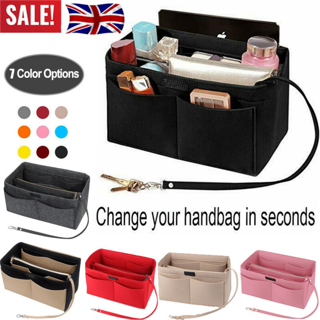 Femmes Ace Organisateur Sac à main Feutre Sac de voyage Insert Doublure Maquillage Trousse d'organisation