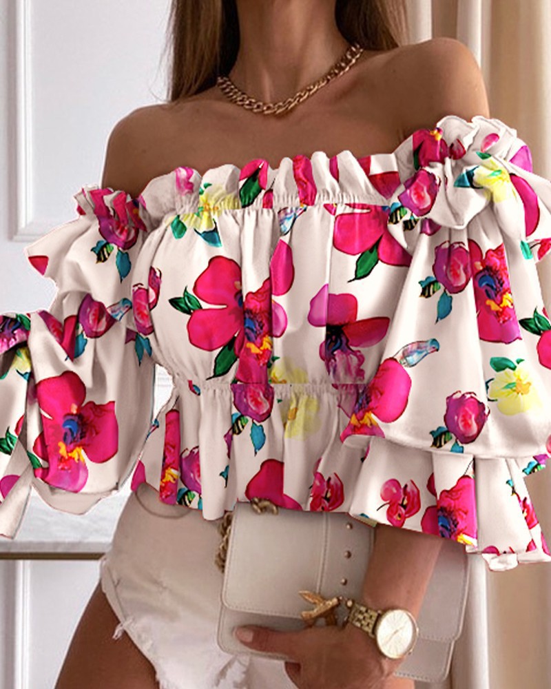 Chemisier court femme sexy tendance à manches longues et col, nouveau style d'été