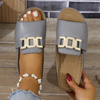 Sandales compensées Ins Chain Chaussures d'été à plateforme pour femme Sandales à bout ouvert Épaisses Chaussures romaines