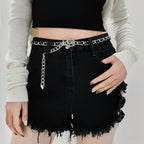 Chaîne de taille haute décontractée en métal pour femme Ceinture décorative polyvalente Chaîne fine avec costume de jupe Ceinture de corps