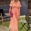 Robe imprimée à col en V, taille ajustée