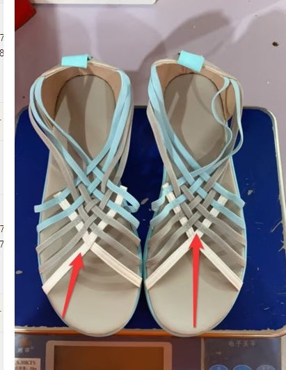 Sandales grande taille pour femmes, décolleté bas, respirantes, soutien-gorge de sport tressé, chaussures à bout de poisson, sandales pour femmes