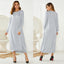 Robe longue ample à encolure ronde et laçage