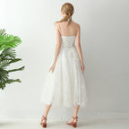Robe de soirée blanche de banquet de mariage pour femmes