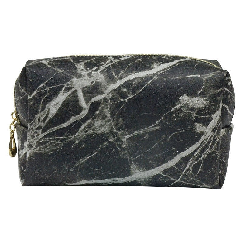 Trousse de Maquillage Octogonale Carrée en Cuir PU, Design Simple