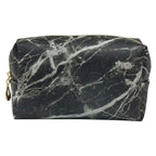 Trousse de Maquillage Octogonale Carrée en Cuir PU, Design Simple