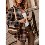 Long Sleeve Plaid Shirt For Women