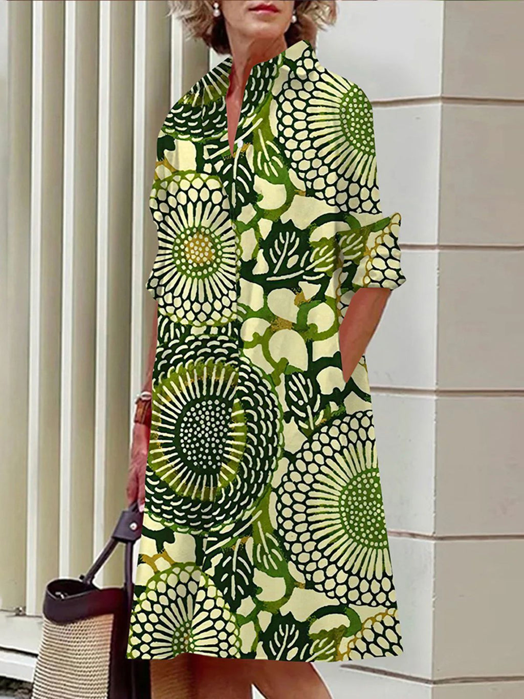 Robe Chemise Confortable Fleurie d'Été Colorée