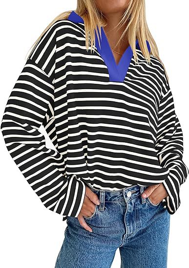 Sweat-shirt décontracté à manches longues avec broderie assortie à l'encolure