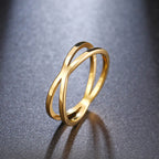 Bague Bohème Vintage Croisée en Or pour Femme Mariage