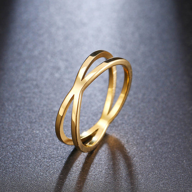 Bague Bohème Vintage Croisée en Or pour Femme Mariage
