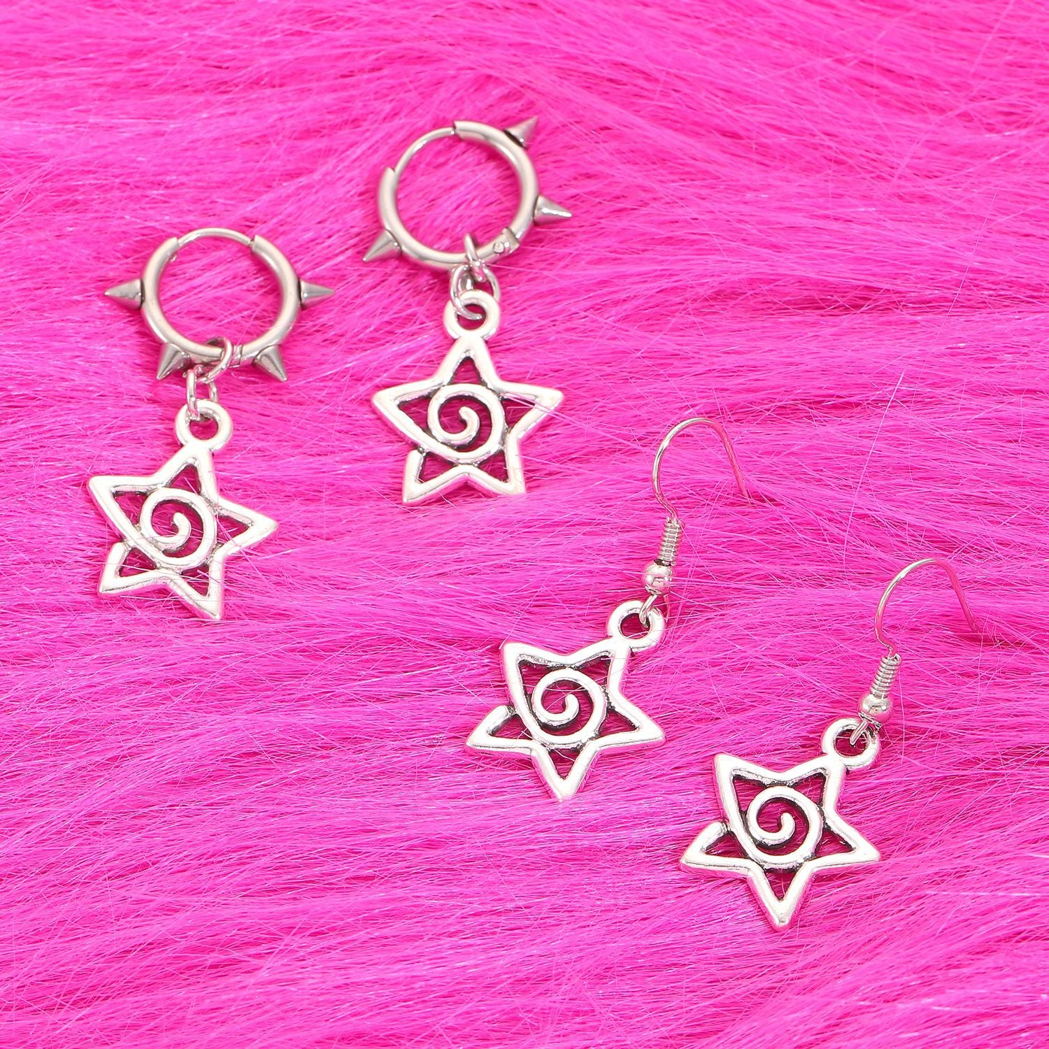 Boucles d'oreilles pendantes vintage gothiques avec nœud papillon et rivet, style punk, pour femmes