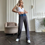 Pantalon droit ample et fluide femme