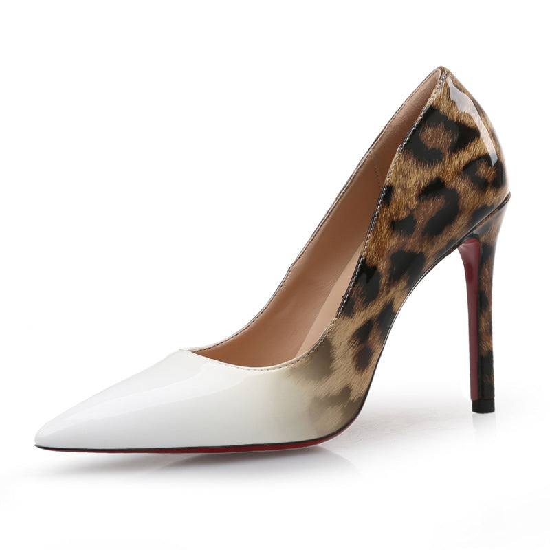 Nouveaux Talons Hauts Pointus Léopard pour Femmes