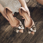 Chaussures à talons épais en gelée givrée avec nœud papillon