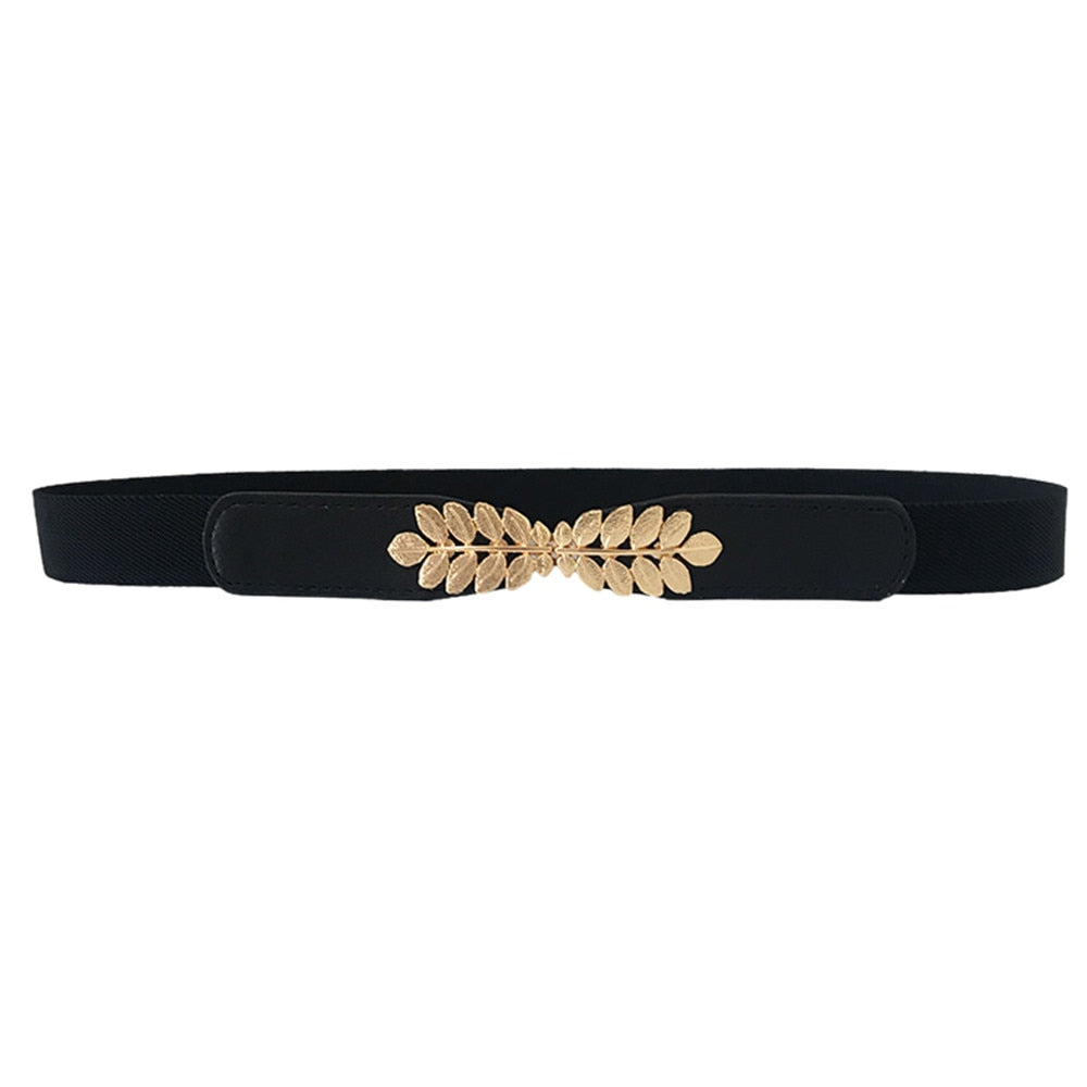 Ceinture élastique feuille mode élastique tout assorti