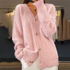 Manteau pull en brocart tendance pour femme