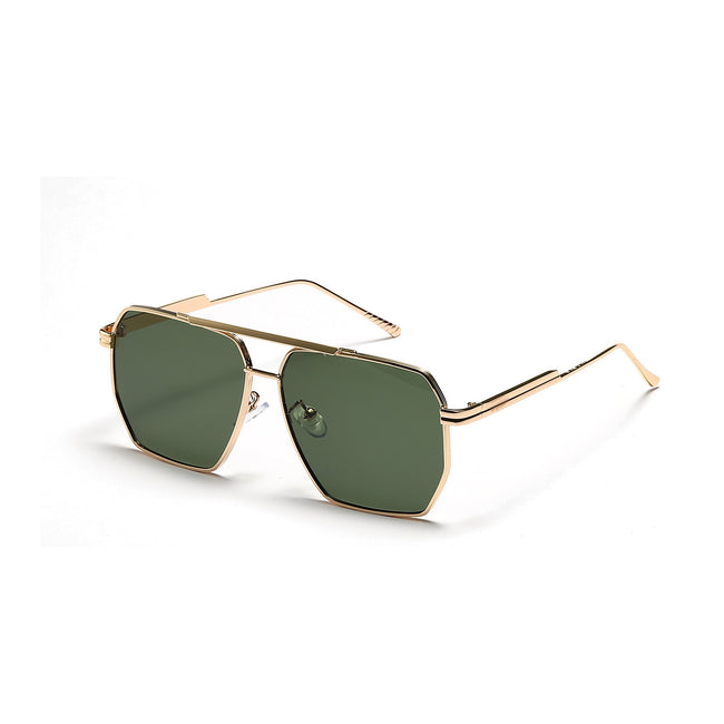 Lunettes de soleil rétro pour hommes et femmes, double pont, monture large Main Image