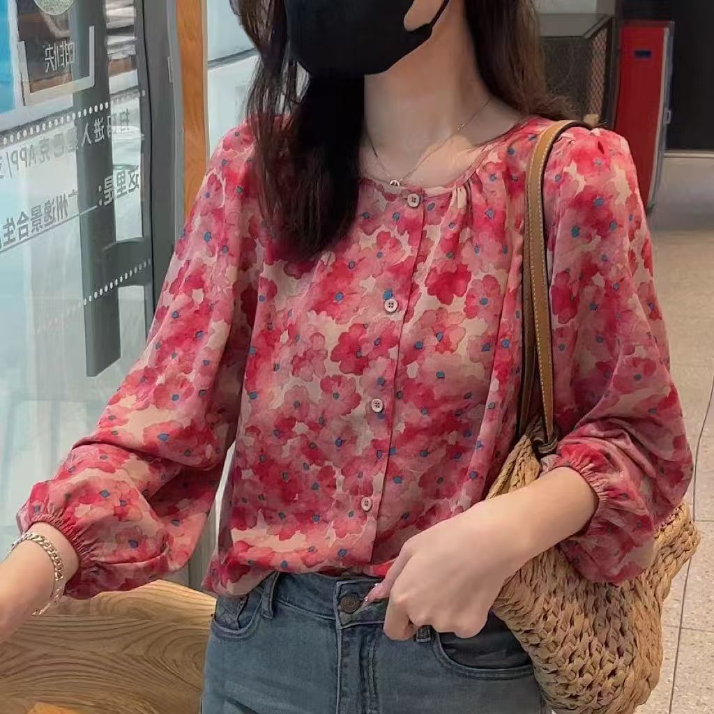 Chemisier en mousseline à imprimé floral pour femme