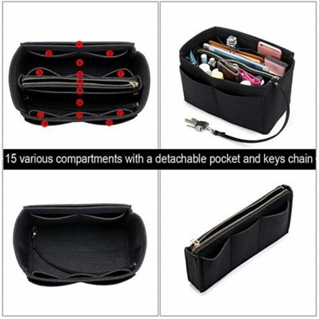 Femmes Ace Organisateur Sac à main Feutre Sac de voyage Insert Doublure Maquillage Trousse d'organisation