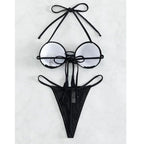 Maillot de bain bikini sans dos avec perceuse à chaud, bandeau de personnalité