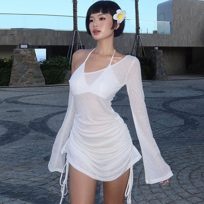Robe plissée aux épaules pour femme Main Image
