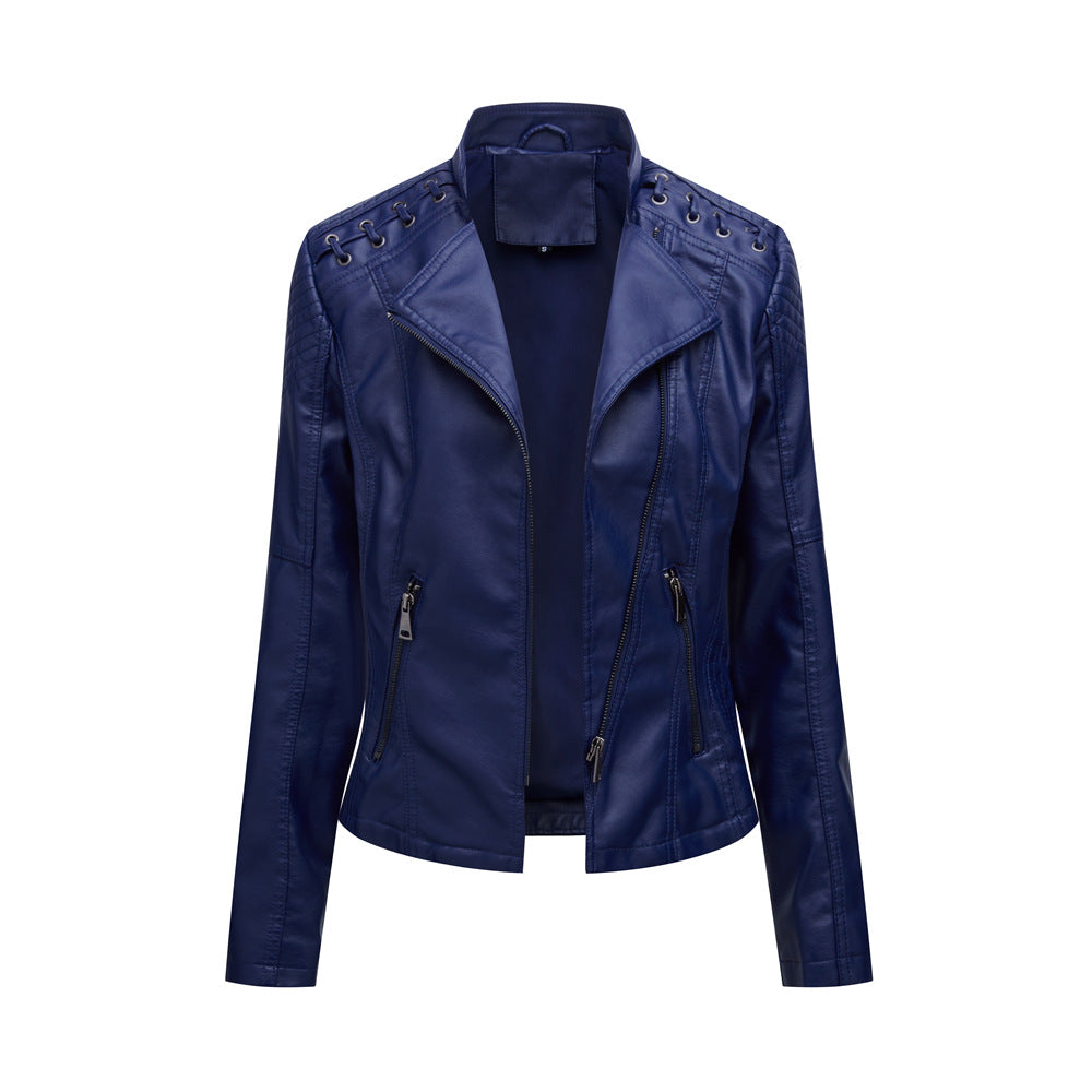 Vestes en cuir pour femmes Blousons courts pour femmes Vestes en cuir fines et ajustées Combinaisons de moto pour femmes