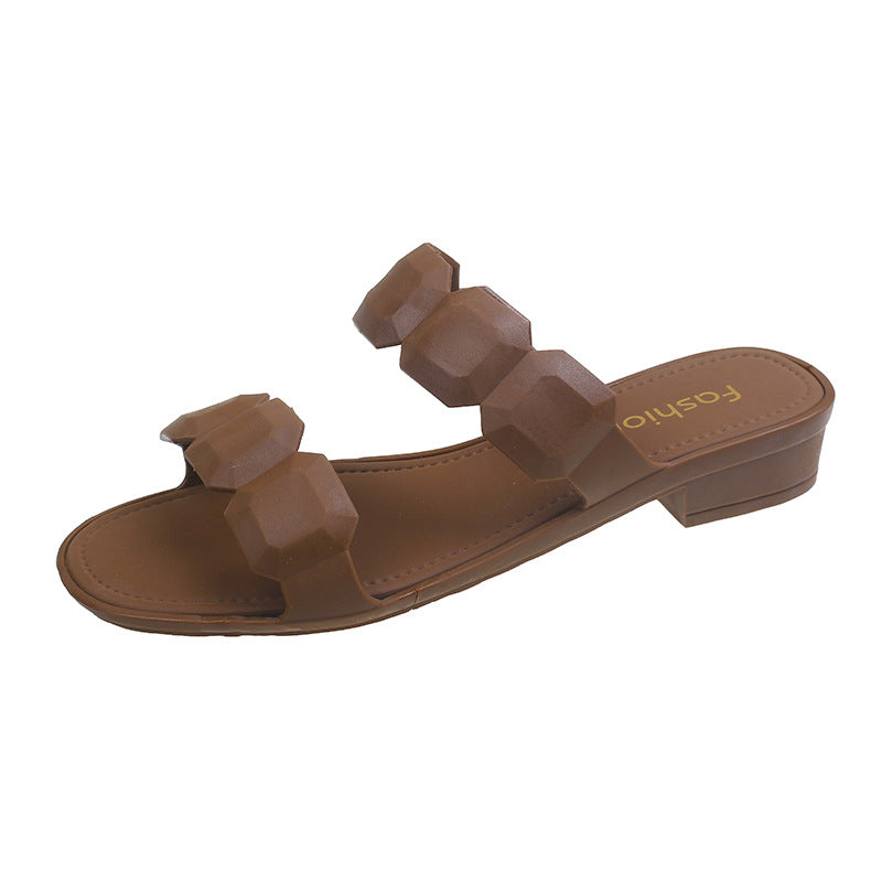 Sandales carrées simples et à la mode pour femme