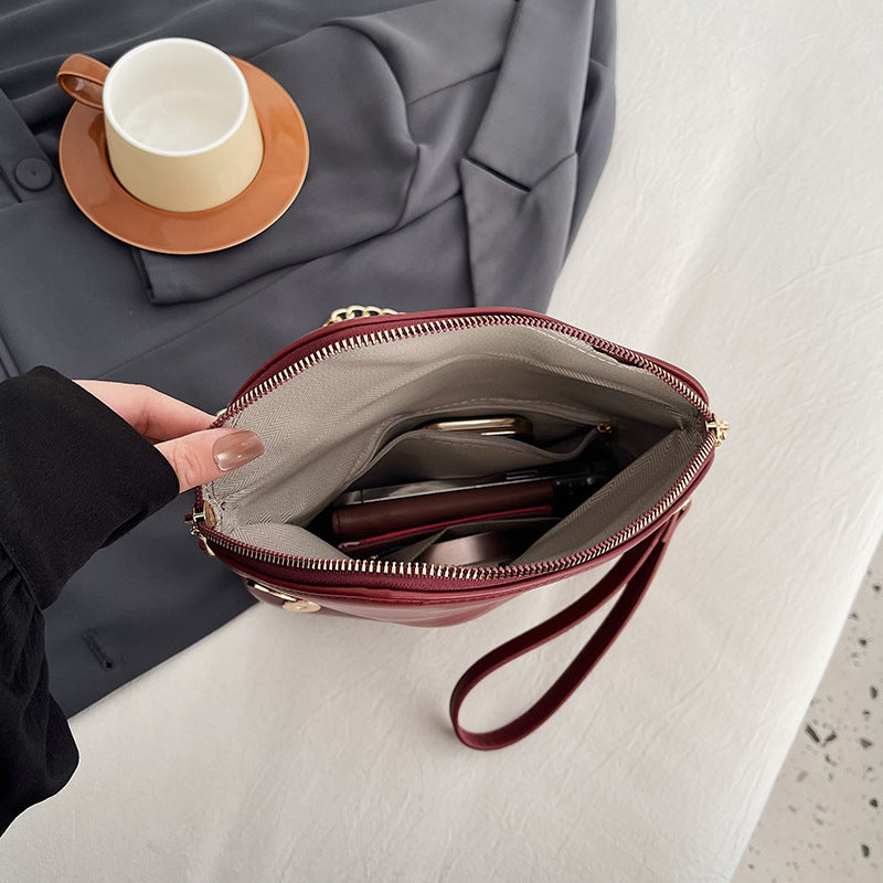 Nouveau Sac Femme à Bandoulière Unique avec Fermeture Éclair et Chaîne