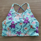Ensemble de yoga imprimé coloré pour femme avec débardeur et coussinet de poitrine