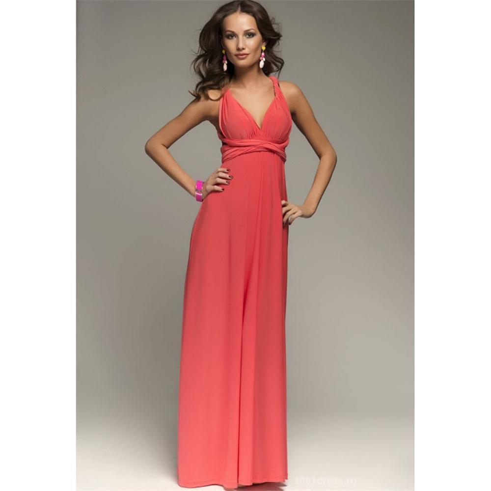 Robe longue dos-nu nouée