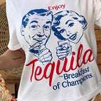 T-shirts Graphiques Rétro Tequila Femme Mignons Drôles Alcoo