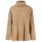 Pull ample décontracté en peluche pour femme