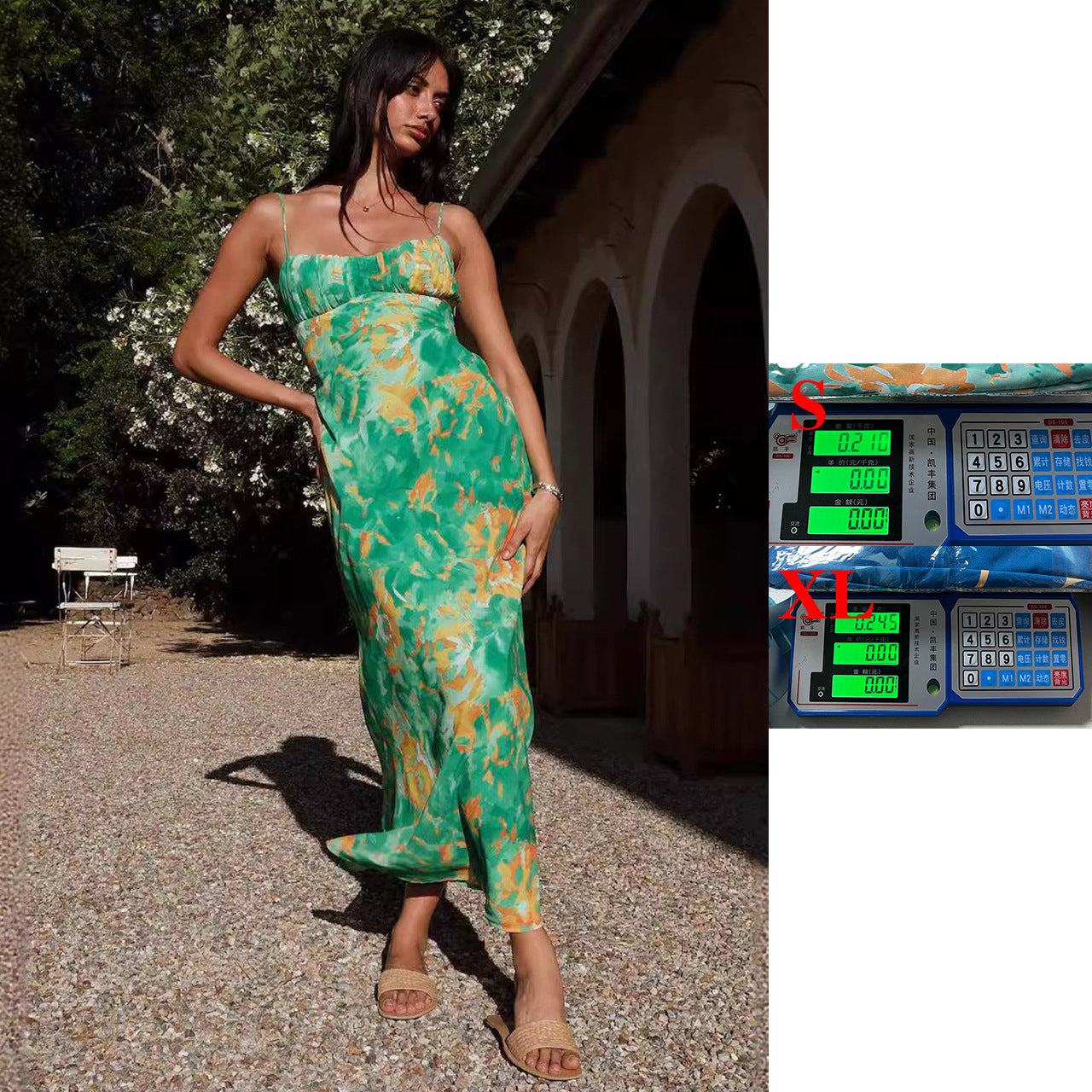 Robe à fines bretelles décolletée dos nu pour femme