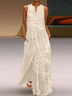 Robe longue femme imprimé peint mode
