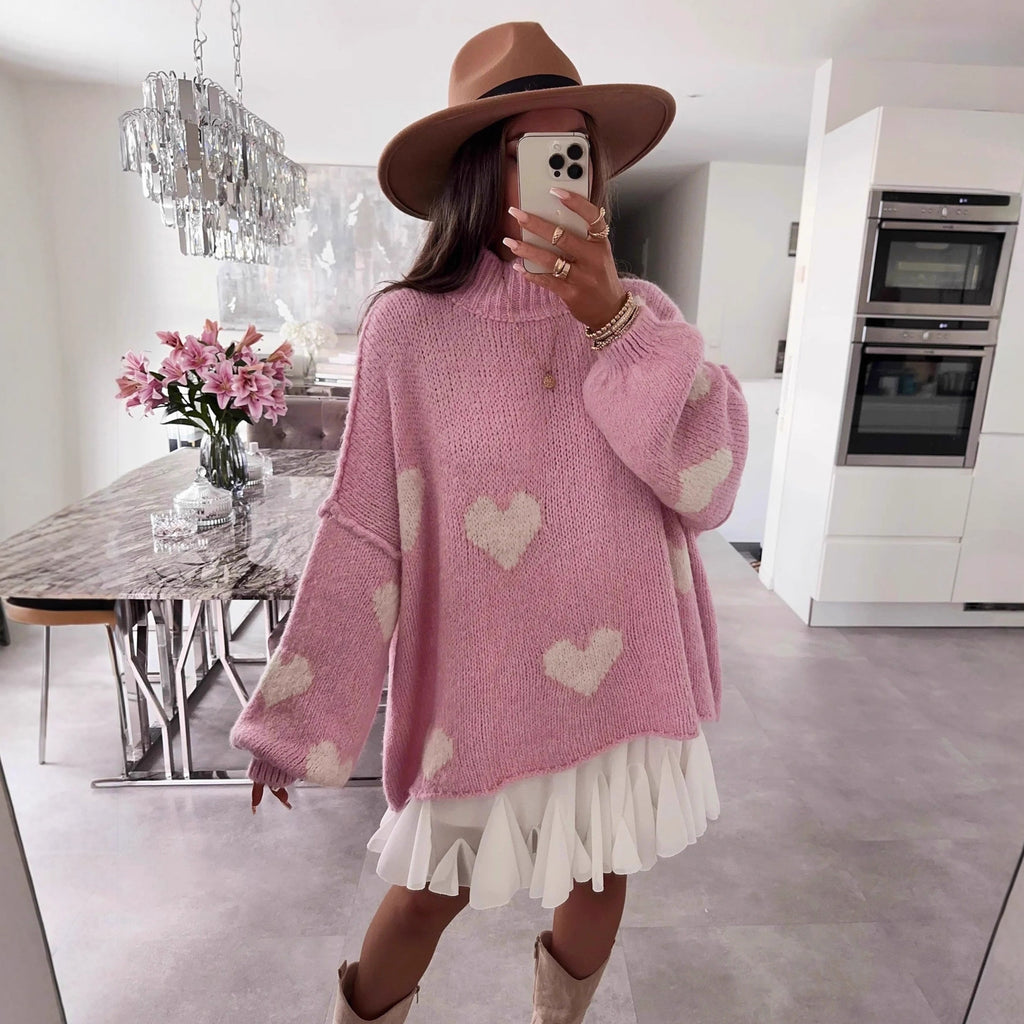 Pull en maille lâche color-block pour femme