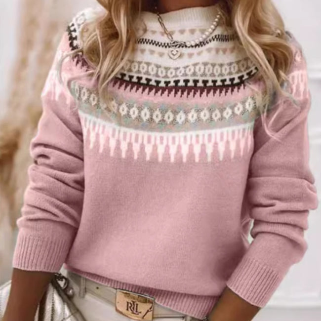 Sweater Women Round Neck Multicolor Loose Hover Image