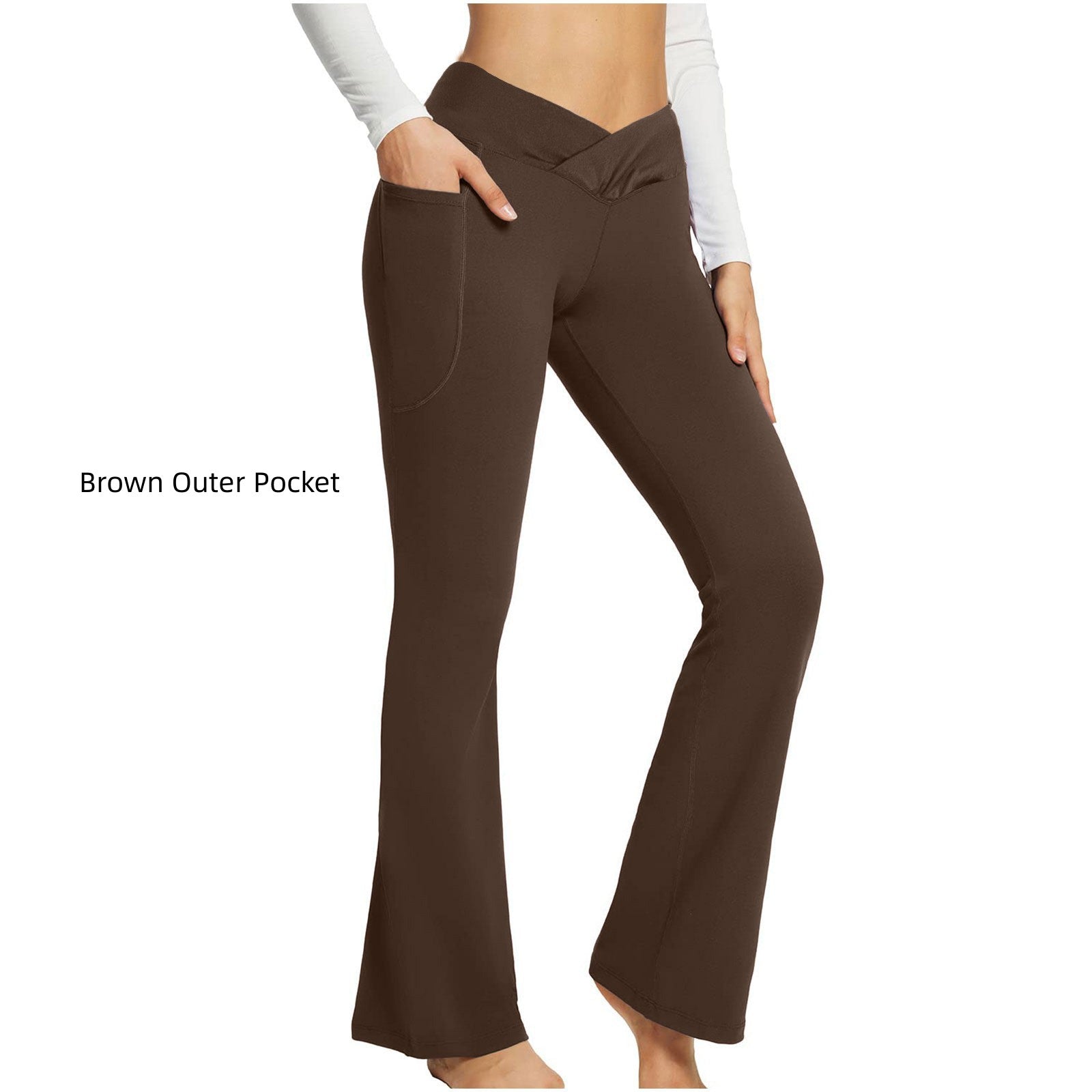 Pantalon de yoga à jambes larges, taille haute et coupe ajustée pour femme