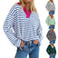 Sweat-shirt décontracté à manches longues avec broderie assortie à l'encolure