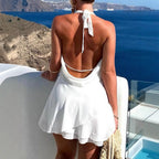 Chiffon Women's Clothing Sleeveless Halter Dress