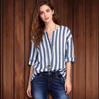Chemisier classique rayé polyvalent pour femme