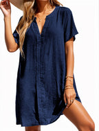 Robe de plage décontractée à col en V pour femmes